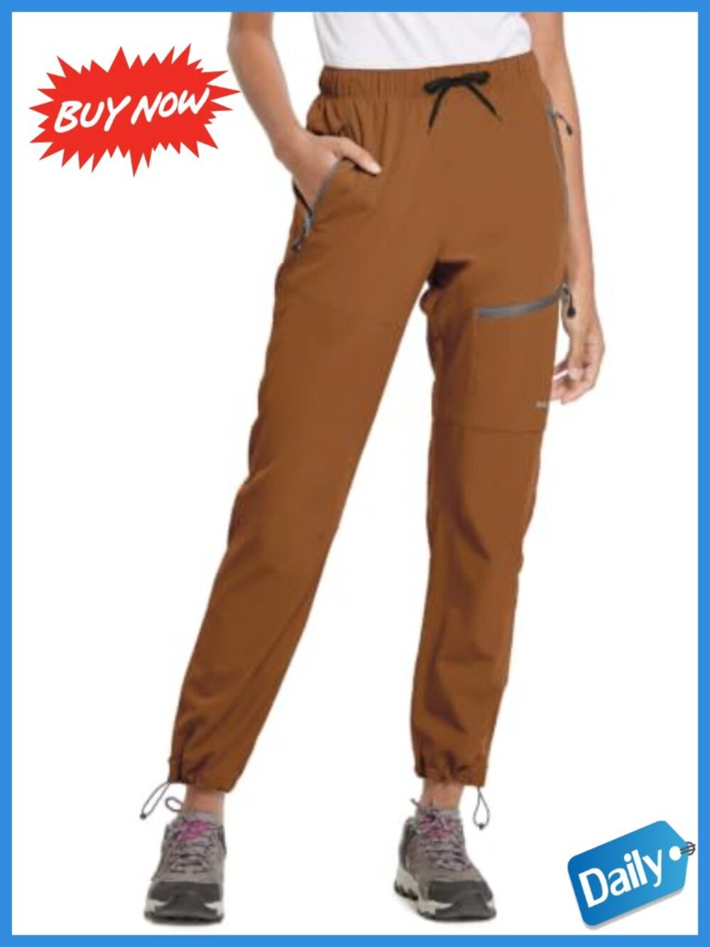 Petite Quick Dry Water Resistant Hiking Pants UPF 50+ Cargo